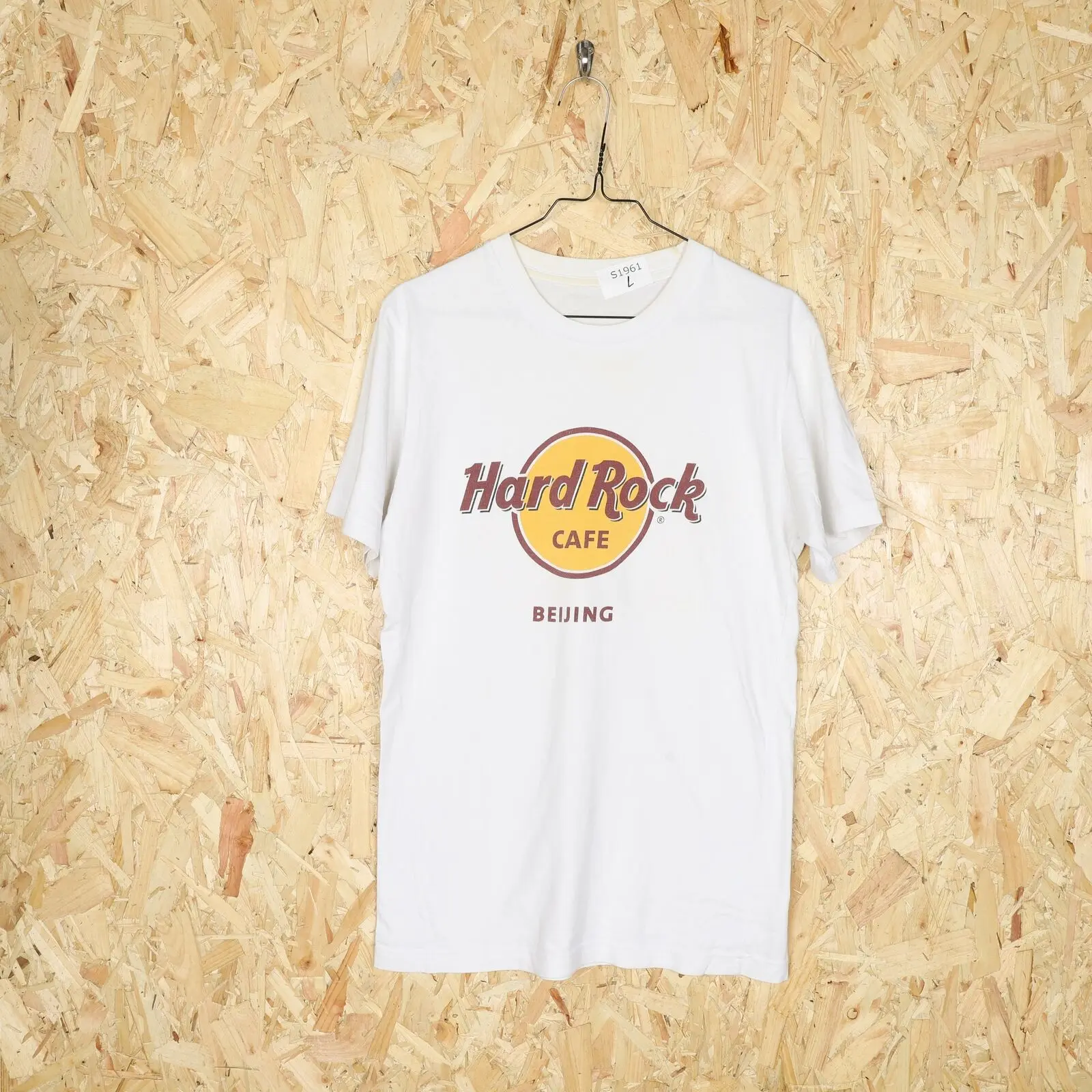 Hard Rock Cafe Pechino Grande Logo T Shirt Bianco Grande L