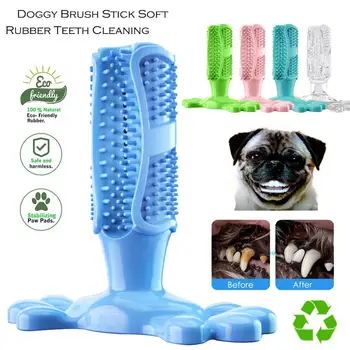 

Pet Dog Toothbrush Chew Toy Brush Stick Soft Rubber Teeth Cleaning Dot Massage Toothpaste for Small dogs Pets Toothbrushes