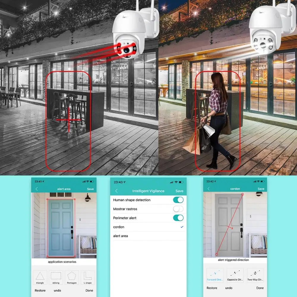 HD 1080P двойная антенна Wifi PTZ IP камера уличная цветная ночного видения облачная