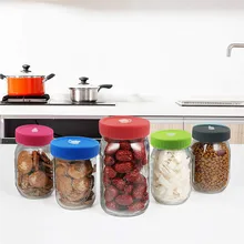 Пластиковая Герметичная крышка Силиконовое кольцо 6 шт. пищевая Крышка для сохранения свежести обычный рот для стеклянной банки Бытовые Пластиковые завинчивающиеся крышки для стеклянных банок