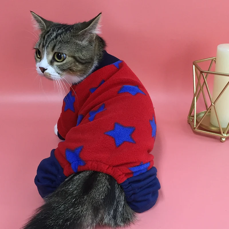 Одежда для домашних животных, котов; свитер для кошек Зимний теплый костюм с изображением котенка Костюмы Katten Kedi пальто Mascoats, одежда для девочек с принтом Ropa Para Gatos продукта BB5WY26