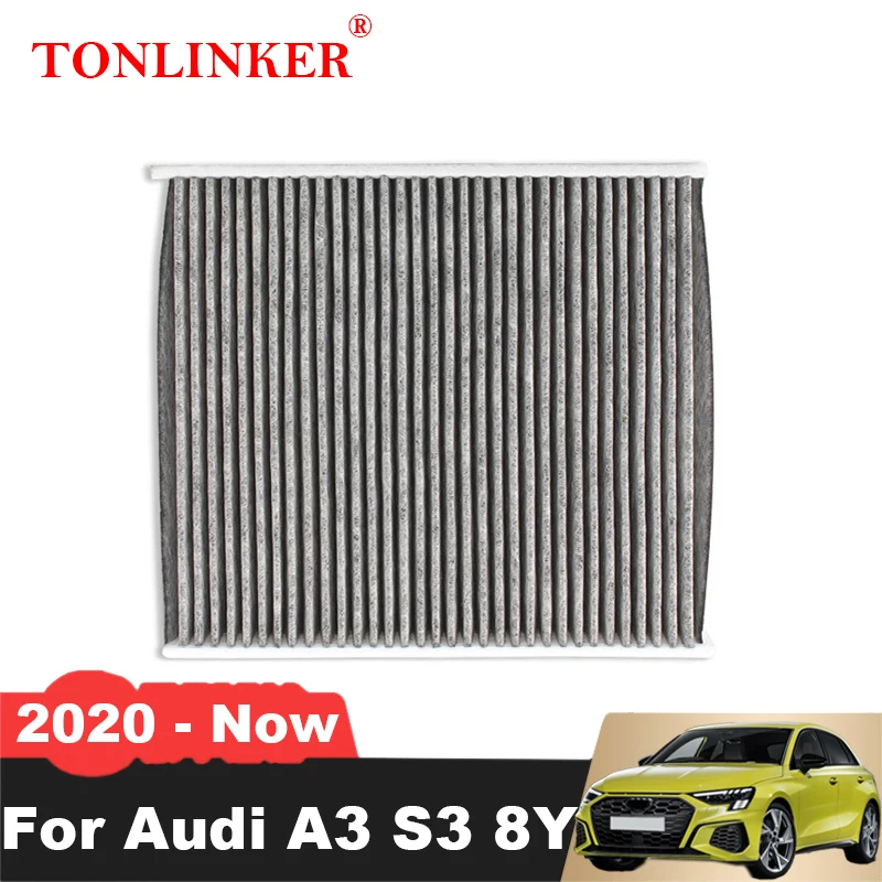 

TONLINKER Cabin Filter For Audi A3 8Y 2020 2021 2022- 1.4TFSI CUKB CZEA S3 2.0TFSI 5QD819653B Carbon Filters 95% Car Accessories
