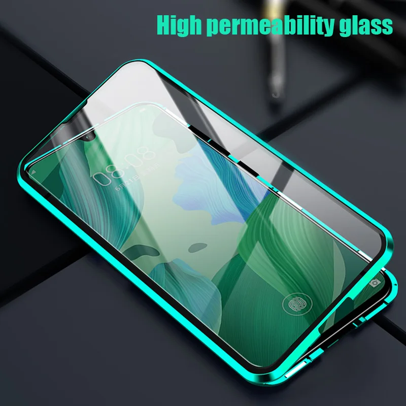 Магнитный металлический двухсторонний стеклянный чехол для телефона huawei Honor mate 30 20 10 Lite P30 P20 Pro 8X 9X Y9 Prime P Smart Z