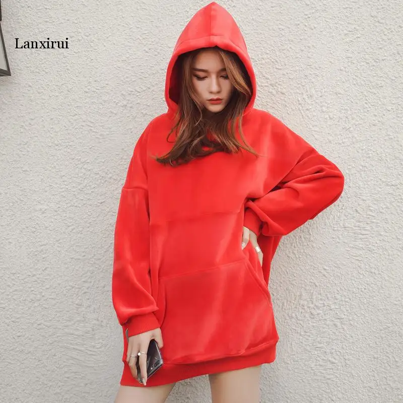 Double Gold Velvet female Sweatshirt New Women Spring Autumn Harajuku BF Loose Thickened Plus Velvet Hooded Hoodies Double Gold Velvet female Sweatshirt New Women Spring Autumn Harajuku BF Loose Thickened Plus Velvet Hooded Hoodies