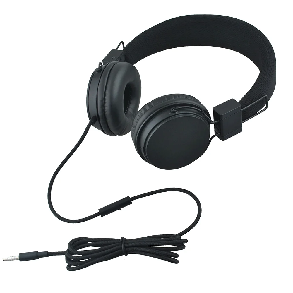 Adjustable Kids Stereo Headphones Wired Cord On Ear Foldable Headset Children Built in Mic E H004