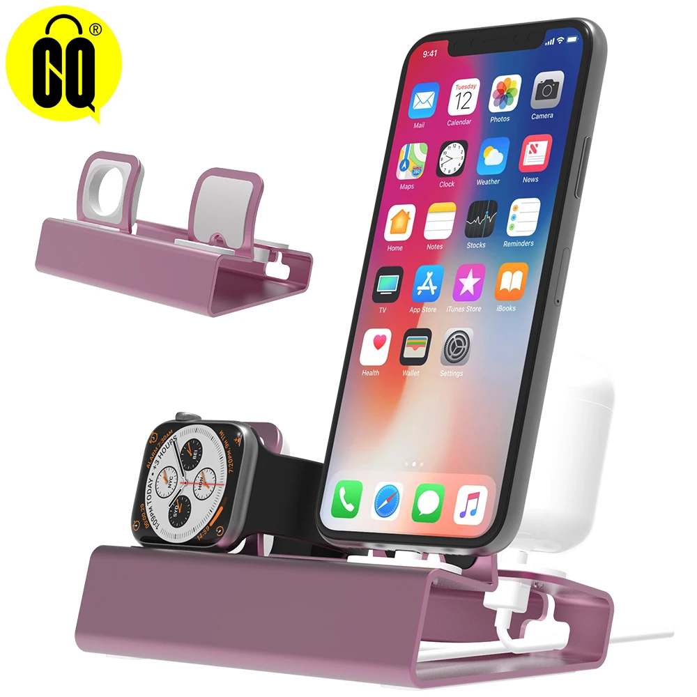 Новый цвет 3 в 1 зарядная док-станция держатель для Iphone 11 11pro X XS 8 7 6 алюминиевая