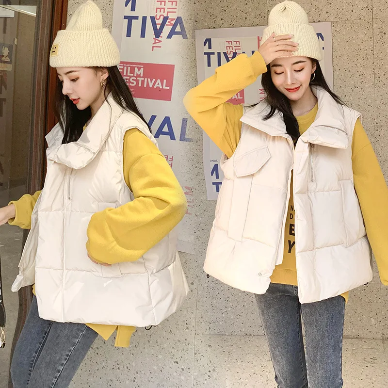 

Waistcoat Women's Short Korean-style 2019 Autumn And Winter New Style Versatile Vest Loose-Fit Vest Cotton Coat Waistcoat Fashio