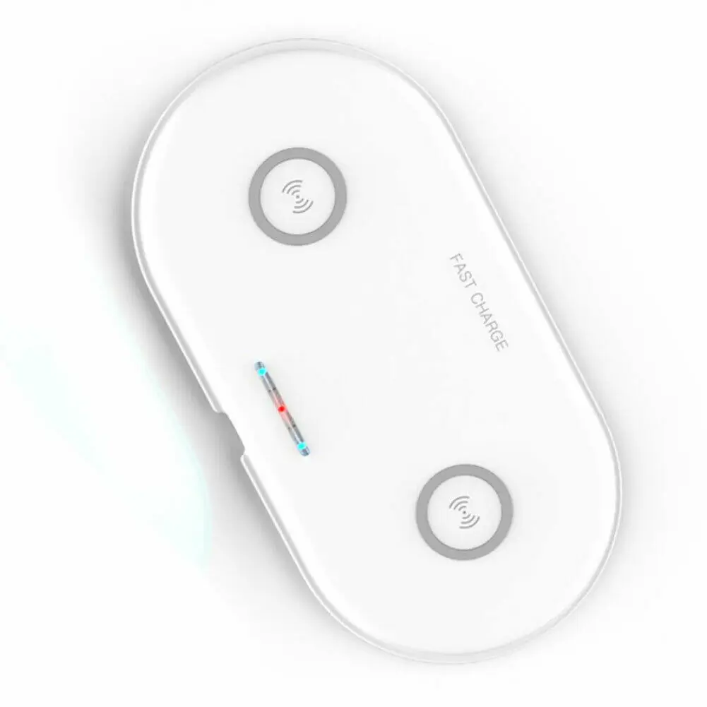 White 10 Вт двойная Зарядка Qi Беспроводное зарядное устройство для samsung Galaxy S9 S9 Plus USB зарядное устройство для iPhone Xs Max 11 Pro Max - Цвет: White