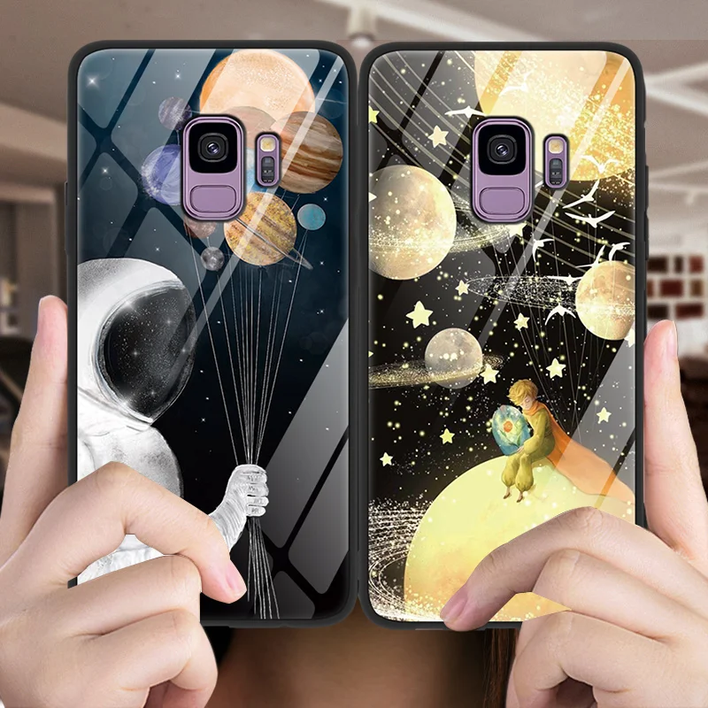 Чехол из закаленного стекла для Samsung Galaxy A30 A50 S7 край S8 S9 S10 плюс J5 J7 Prime A6 J4 J8 A7 A8 2018 Note
