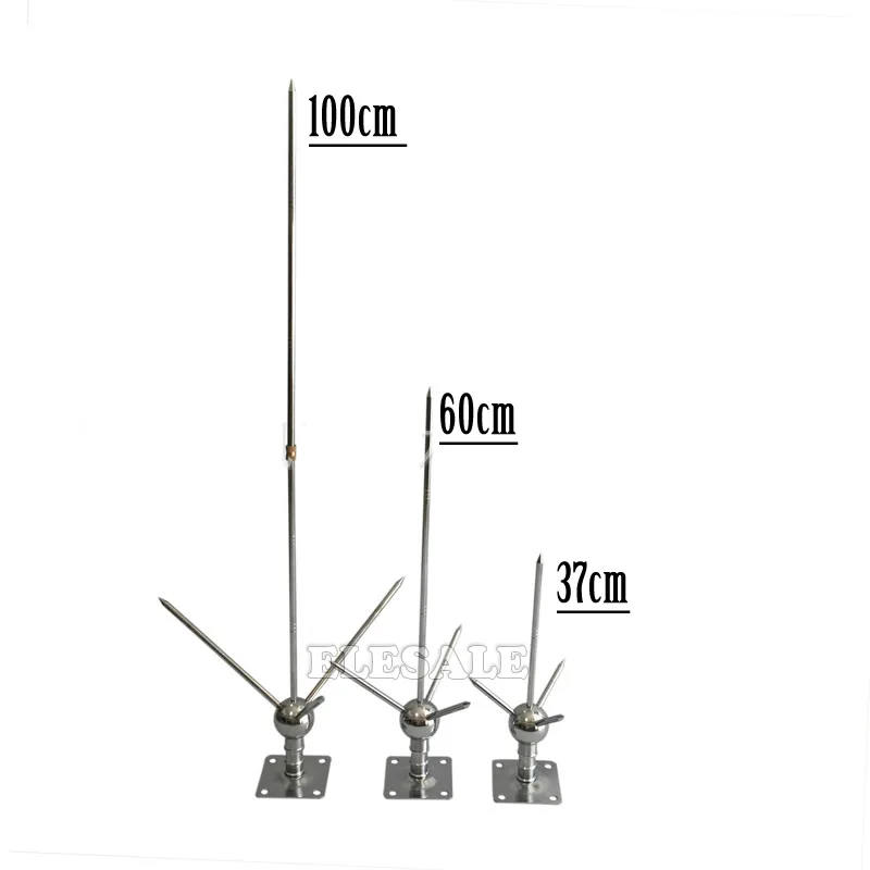 New 60CM Brass Lighting Rod Three-Pole Detachable Copper Lightning Protection Equipment For House Tower Tank Safety