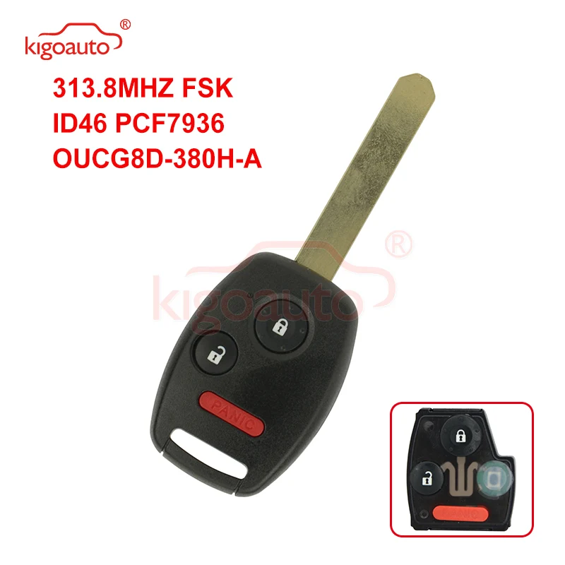 Kigoauto Smart Car Key 433.9MHZ FSK HITAG-2 ID46 PCF7936 for Honda Pilot Ridgeline FCC CWTWB1U545 Remote Control