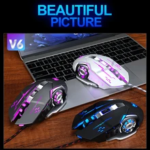 Регулируемые проволочные оптические светодиодный подсветка профессиональная игровая мышь 8D 3200 dpi компьютерная мышь Программирование Тихая Кнопка для ноутбука