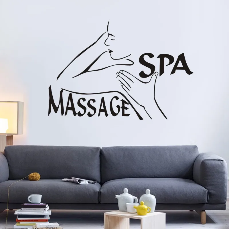 

Spa Massage Wall Decal Beauty Salon Sticker Posters Vinyl Wall Decals Decor Mural Spa Massage Glass Window Sticker