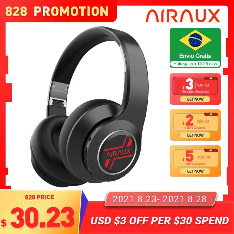 Hot Sale Products! [ Dual Dynamic Drivers ] BlitzWolf AIRAUX AA-ER3 Bluetooth-compatible Wireless Headphone Heavy Bass Headsets Gamer Earphone HP2