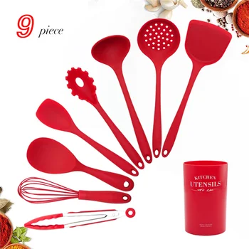 

New 8/9PCS Cooking Tools Set Silicone Kitchen Utensils Set Non-stick Spatula Heat-resisting with Storage Box Kitchen Tools Gift