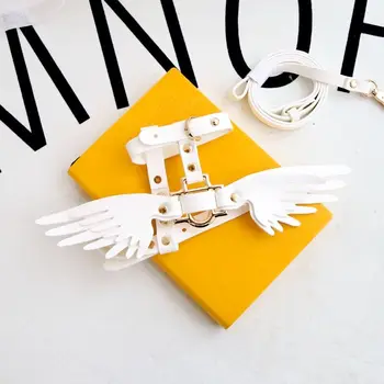 

PU Leather Pet Collar Leash Lead Wing Dog Collars For Small Medium Dog Cat Pet Harness Adjustable Dog Leash Dog Leash Harness