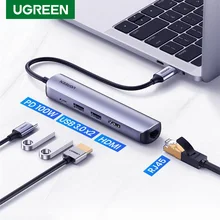 Ugreen tipo USB C Hub USB C 3.1 a 4K compatibile HDMI RJ45 PD USB 3.0 carica OTG adattatore USB C Dock per MacBook Air Pro 2020 PC