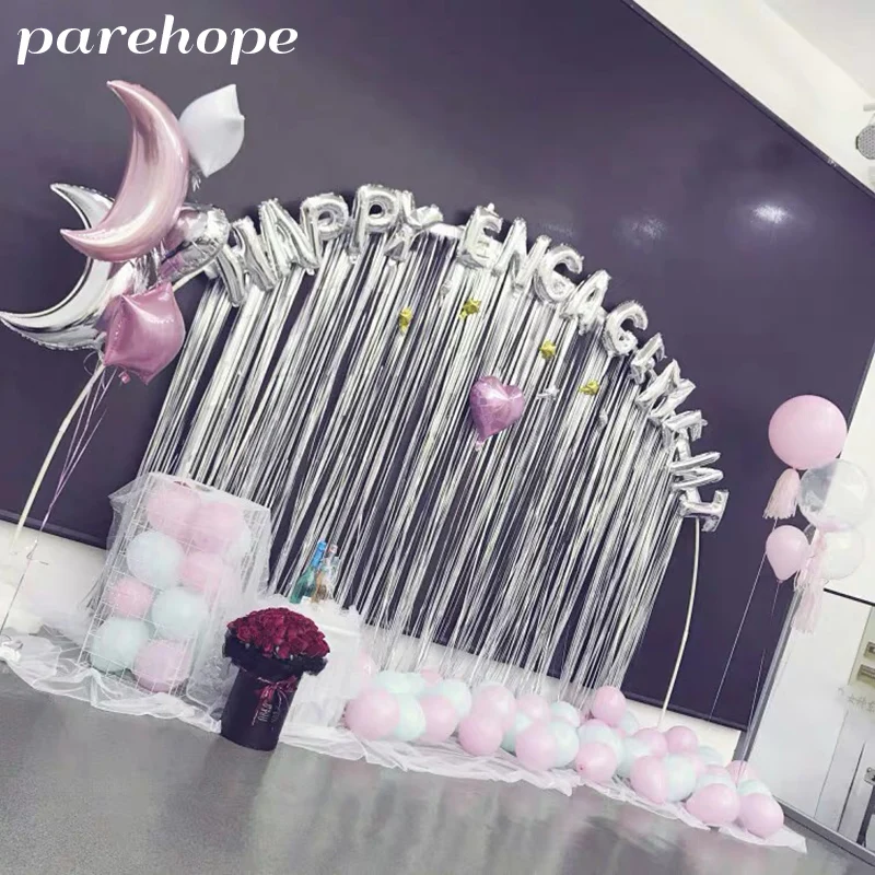 Matte Metallic Tinsel Foil Shimmer Curtain Birthday Party Photo Booth Backdrop Kids Unicorn Party Baby Shower Wedding Decoration (2)