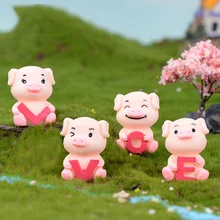 4 шт. мини-моделирование любовь свинья милые микро Пейзаж украшения для суккулентов декоративные растения сад миниатюрные DIY куклы