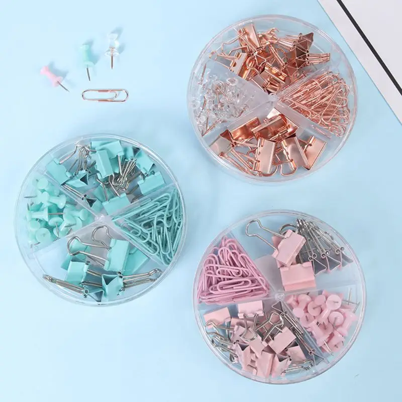 

72pcs Metal Paper Clip Multipurpose Thumbtacks Office Document Long Tail Clips