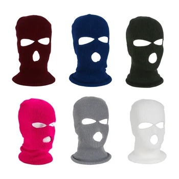 

Full Face Cover Mask Three 3 Hole Knit Hat Army Tactical CS Winter Ski Cycling Mask Beanie Hat Scarf Warm Face Funny Masks