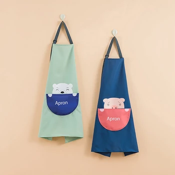 

Household Apron Cartoon Apron Home Kitchen Waterproof Oil-proof Apron Small Fresh Apron Fashion Pinafore Household Apron - #89