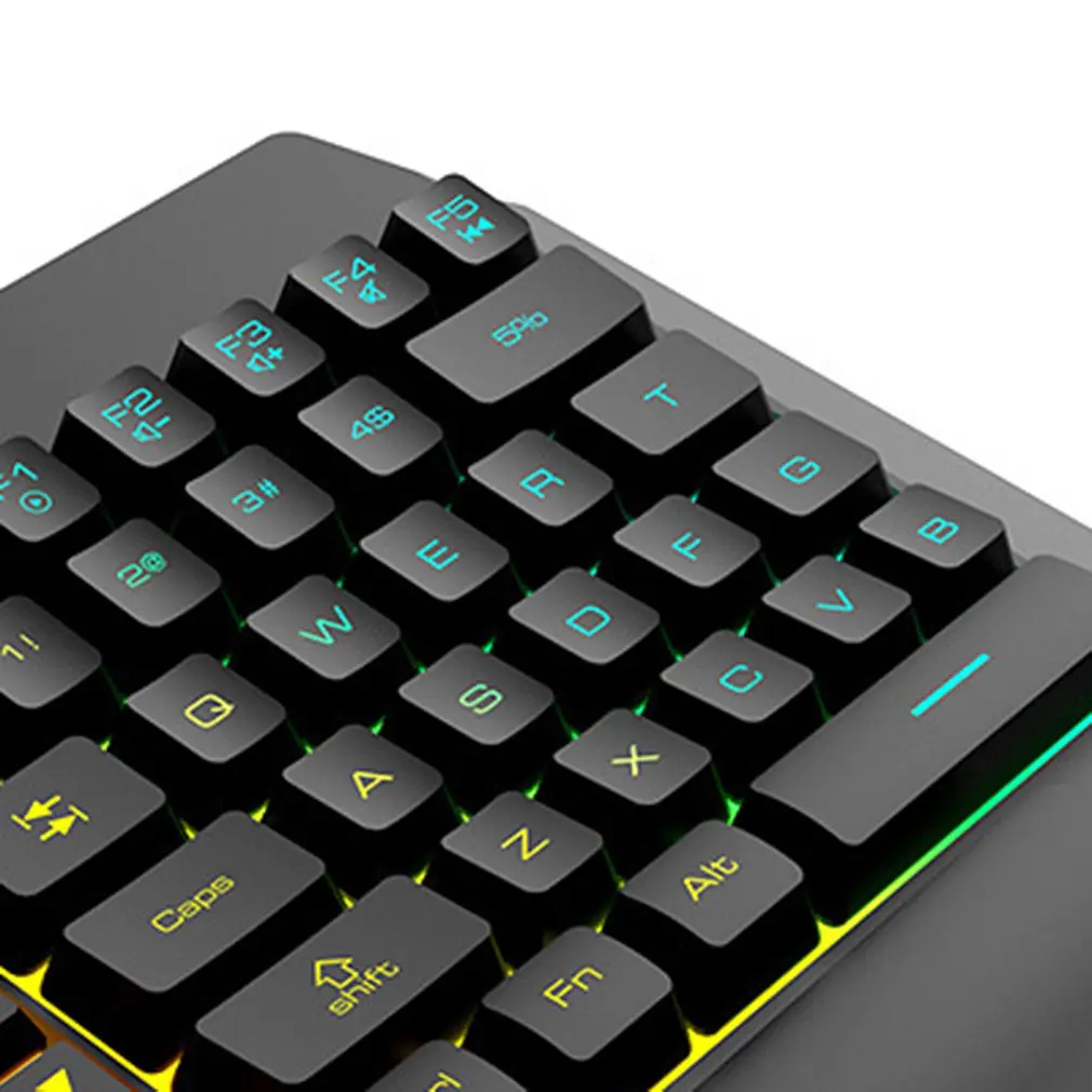  Waterproof Left Hand Colorful One-Handed Keyboard God Throne Left Hand =Feel Game Keyboard