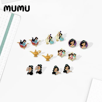 

2020 New Magic Lamp Stud Earring Prince and Princess Acrylic Earrings Resin Shrinky dinks Epoxy Jewelry