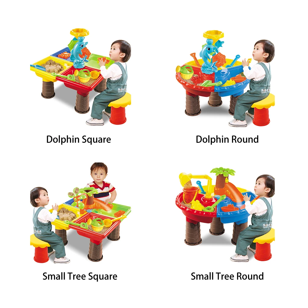  Kids Seaside Bucket Sand Table Beach Toy Set For Children Desk Digging Pit Sandglass Play Outdoor S