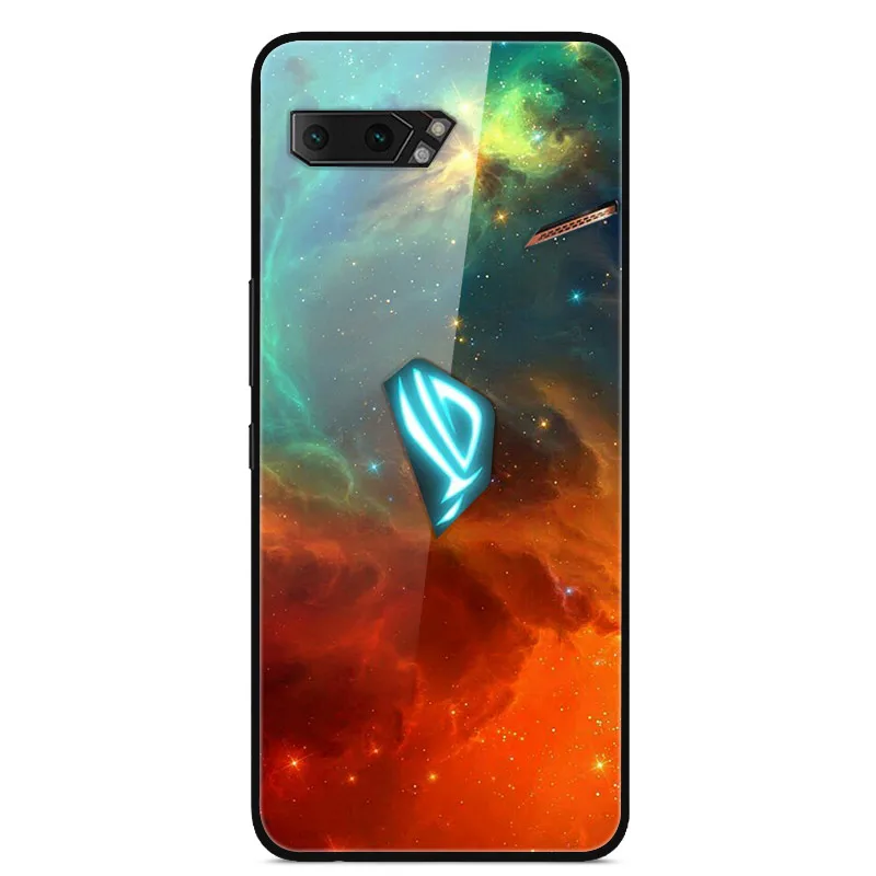 Для Asus ROG Phone II ZS660KL чехол 6,59 ''стеклянная жесткая задняя крышка для ROG Phone 2 ZS660KL чехол для телефона s бампер игровой телефон 2 - Цвет: 9