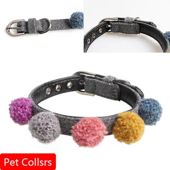 

Pet Dog Collars Colorful Hot Bling Crystal Pendant Leather Puppy Cat Choker Necklaces For Your Pets