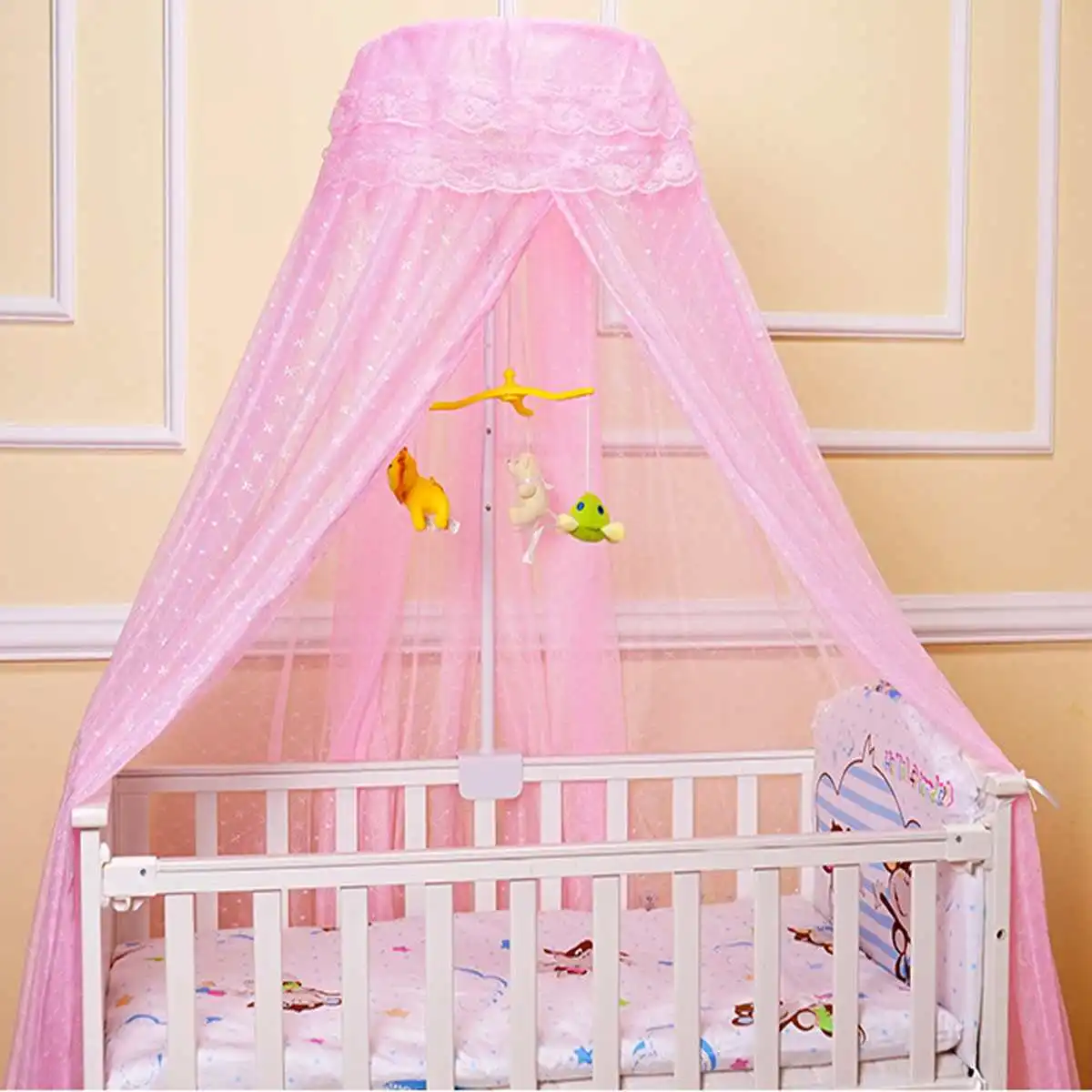 

Baby Netting Canopy Infant Mosquito Net Insect Mosquito Net for Crib Bed Canopy Mosquito Netting Crib Canopy With Iron Stand
