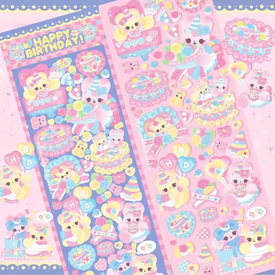 

Cartoon Kawaii Laser Cake Halloween Stickers Cute Gift Decoration Scrapbooking Stationery Sticker Aesthetic