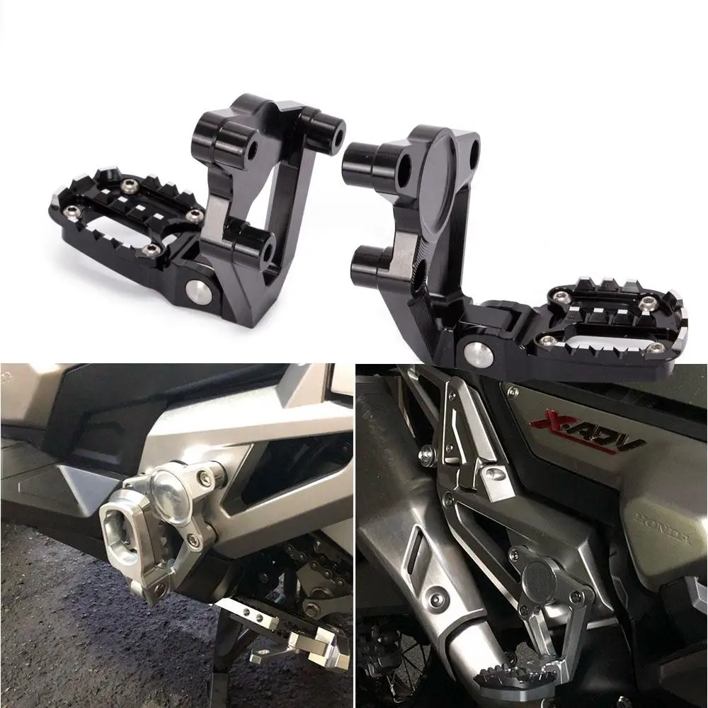 Твистер. CK мотоцикл подставки для ног складной сзади стопы Подножка для HONDA X-ADV 750 - Цвет: black
