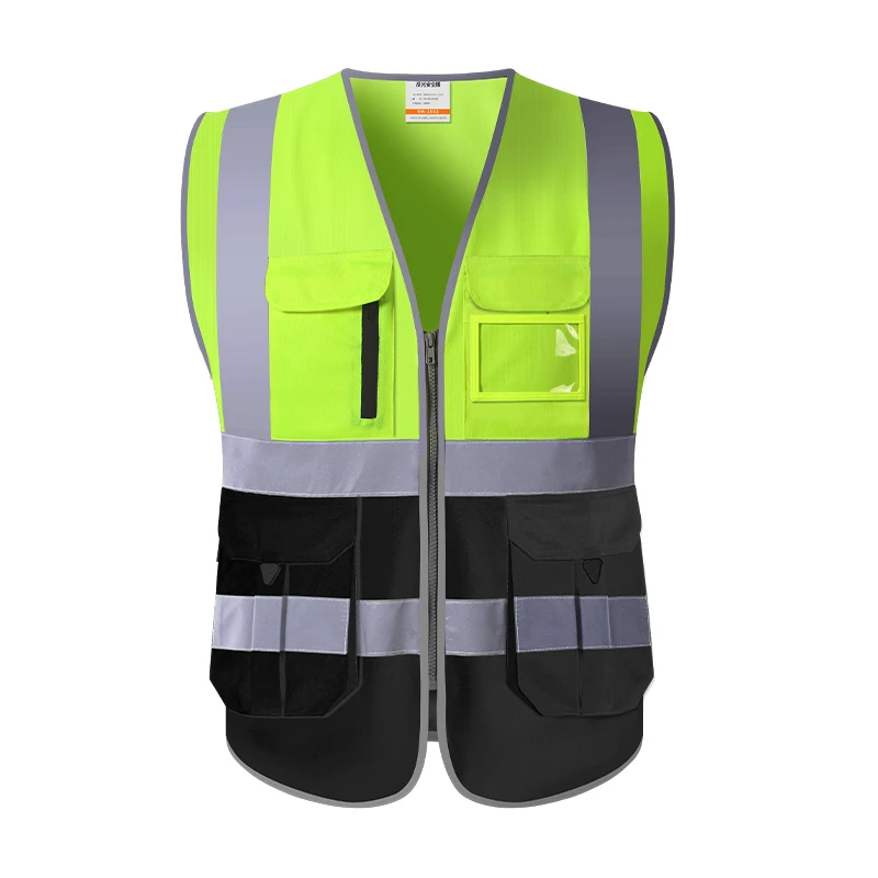 Gilet de sécurité réfléchissant à Logo personnalisé, gilet de travail de  Construction avec poches et fermeture éclair pour hommes et femmes Extra  Large, offre spéciale, nouveau