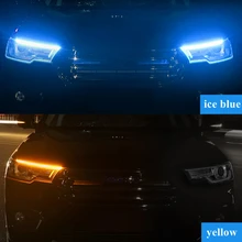 Bevinsee 2X 60cm 23.62'' LED DRL Light Sequential Flexible Waterproof 12V Turn Signal Strip For Headlight Driving Running Light