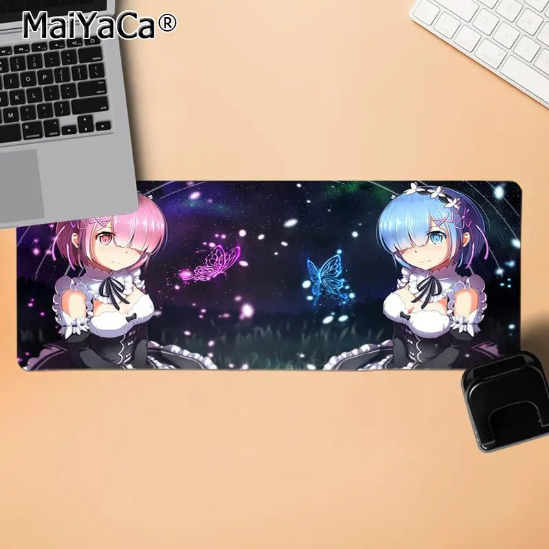 LockEdge 30X90cm MaiYaCa Rem Re Zero Аниме девочка геймерская игра коврик для мыши противоскользящие прочные силиконовые компьютерные коврики - Цвет: LockEdge 30X90cm