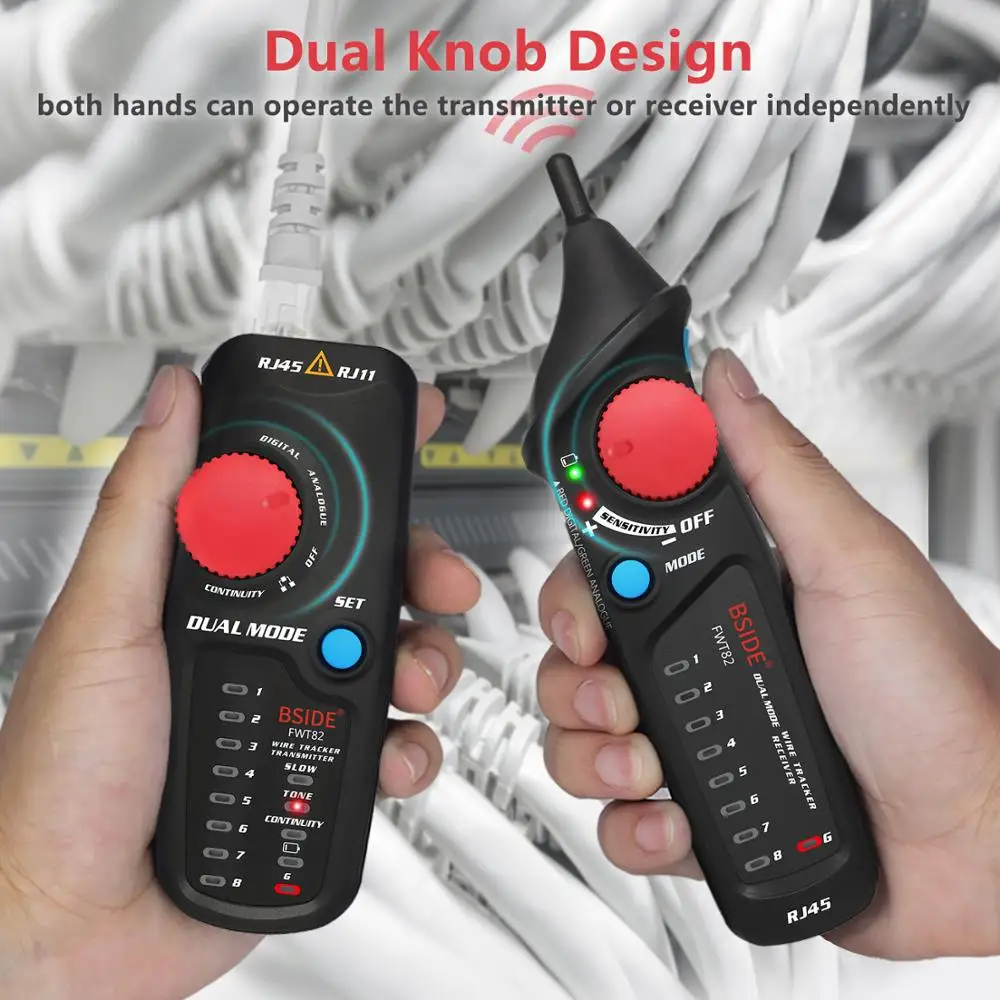 Goedkoop Dual Mode Netwerk Kabel Tracker Bside FWT82 RJ45 RJ11 Telefoon Wire Toner Ethernet Lan Tracer Analyzer Detector Line Finder