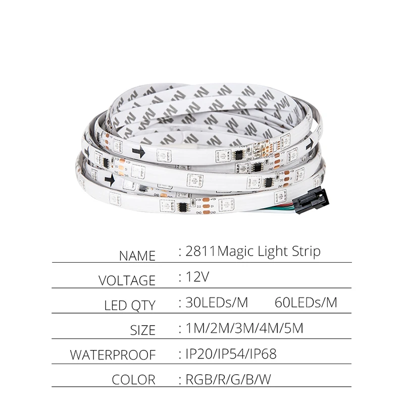 EeeToo светодиодный ночной Светильник Спальня декоративные 5050 RGB Светодиодные ленты WS2811 DC12V Водонепроницаемый лента неоновый светодиодный гибкие светодиодные ленты ночник «сделай сам»