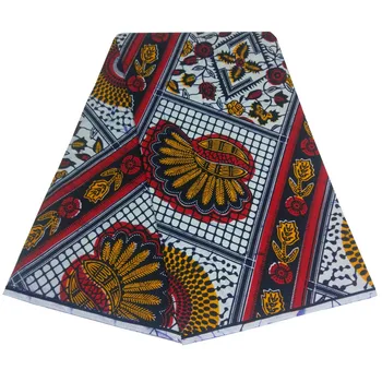

Hot Sale Cotton Wax Material African Real Printed Wax Fabric For Clothing RWF281(6yards/pc)