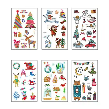 

Christmas Tattoo Original Adorable Cartoon Tattoo Stickers Disposable Waterproof Tattoo 14 Pieces Sets for Children