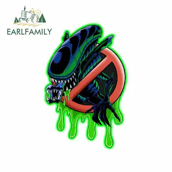 

EARLFAMILY 13cm x 8.7cm for Bug Busters Alien Xenomorph 4 Inch Funny Car Stickers Personality Fashion Body for Car Decal