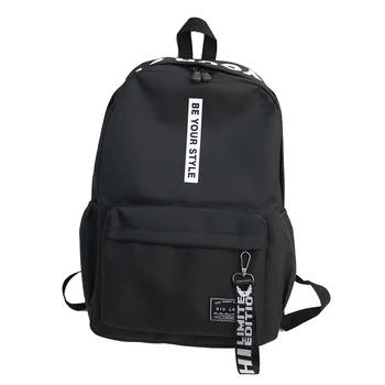 

Ougger School Backpack for Girls Boys Laptop Bagpacks Black Zipper Oxford Latest Model Preppy Style Letter Sports Traveling Bags
