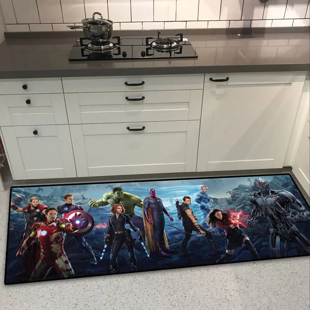Marvel комикс Мстители крутой вельбоа напольный коврик длинный коврик ковер кухонный нескользящий коврик