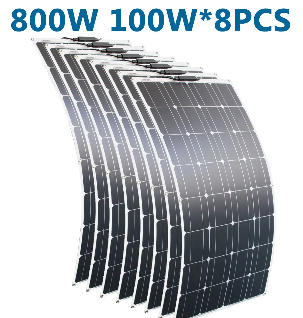 Solar-Panel Plate CELLS Monocrystalline Flexible Portable Silicon 200w 100w 12v 16V 800W