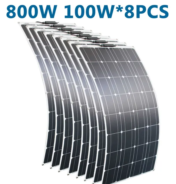 DGSUNLIGHT-Panneau Solaire Portable, Cellules à Plaque, Silicium Allin MonocBN, Flexible, 100W, 200W, 12V, 18V, 800W 1