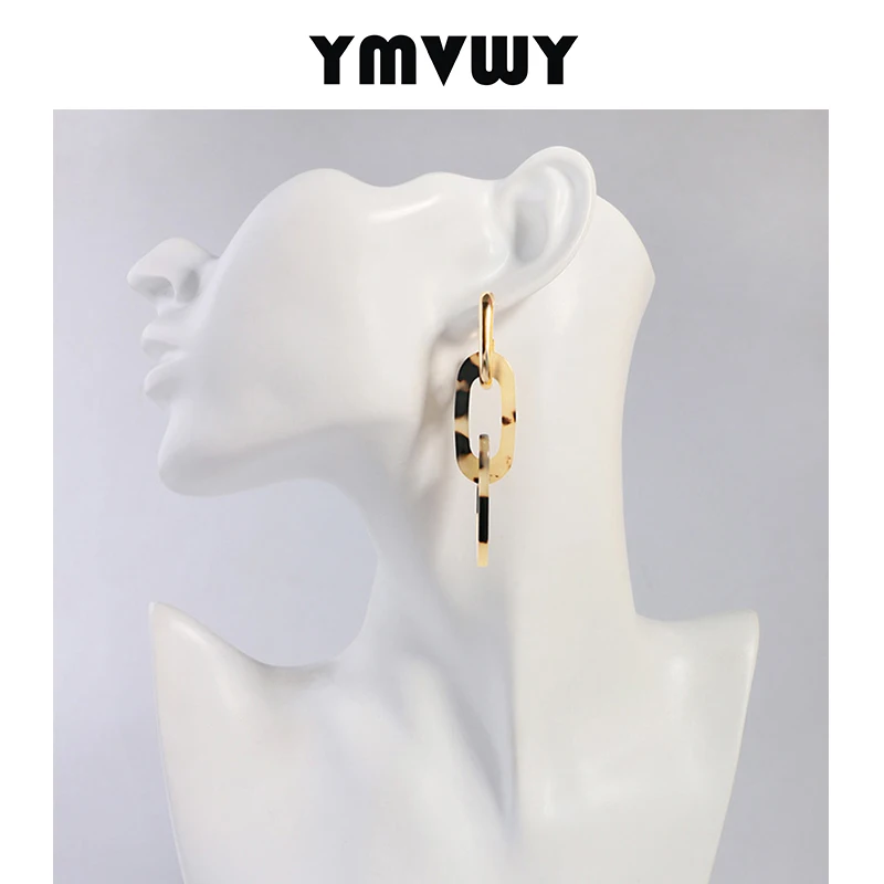

YMVWY 2019 Hyperbole Acetic Acid Acrylic Drop Dangle Earrings Zinc Alloy Statement Long Earrings for Women Bijoux En Argent 925