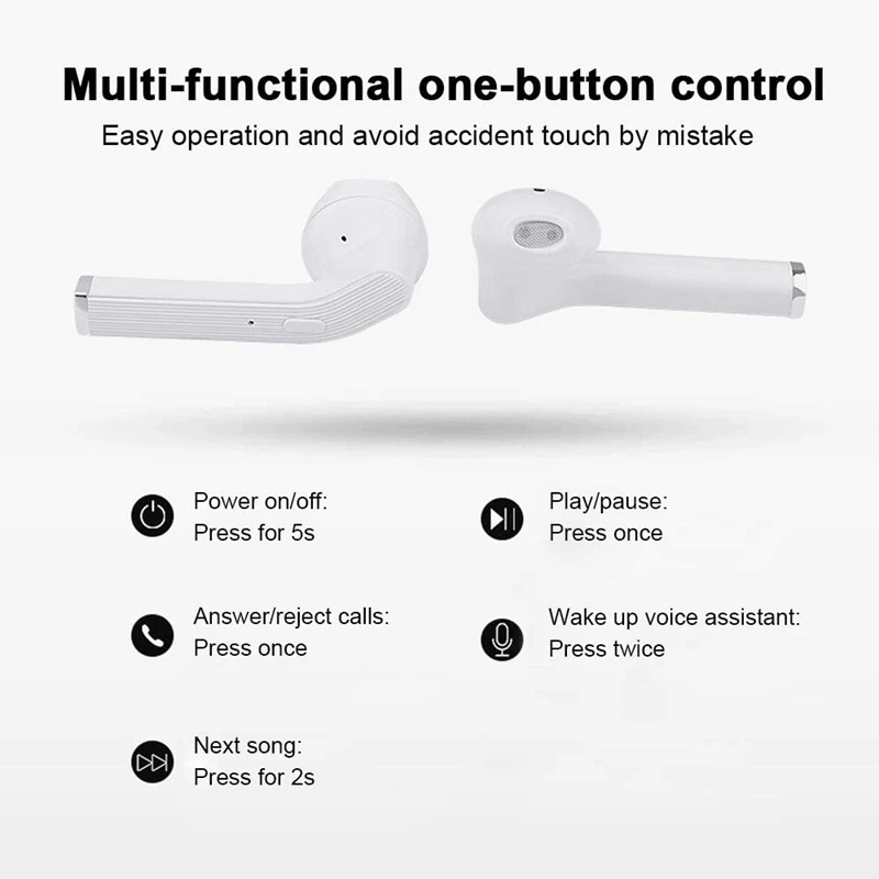 H19T TWS Bluetooth Earphone Mini Portable Wireless Headphones In Ear Noise Canceling Headphones for IOS Android