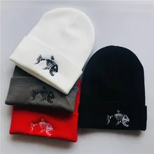 WZCX, модная новинка, мужская вязаная шапка, для рыбалки, черная, Вязанная, Skullies, рыбья кость, крутая, хип-хоп, сохраняет тепло, одноцветная, для взрослых, шапка, зимняя шапка