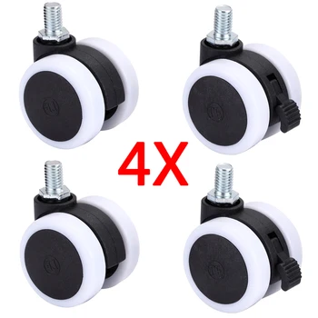 

Myhomera 4X 1.5 inch Universal Mute Furniture Wheel Caster 8mm screw/ Plate Heavy Duty Swivel Castor Wheels Rollers Rubber Brake